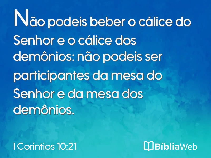 I Coríntios 10:21 em imagem para compartilhar