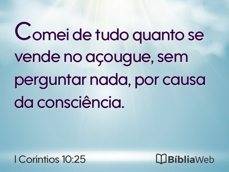 I Coríntios 10:25 em imagem para compartilhar