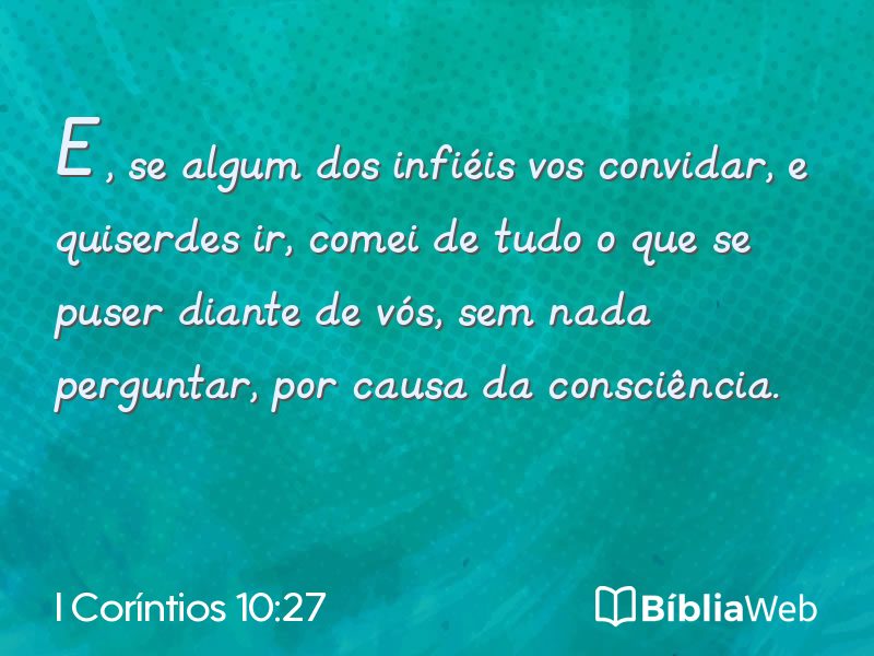 I Coríntios 10:27 em imagem para compartilhar