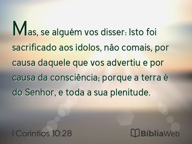 I Coríntios 10:28 em imagem para compartilhar