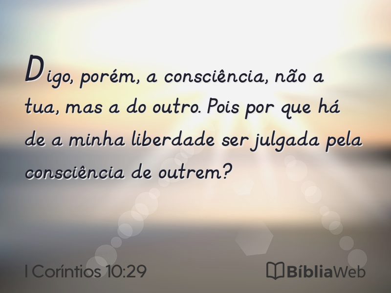 I Coríntios 10:29 em imagem para compartilhar