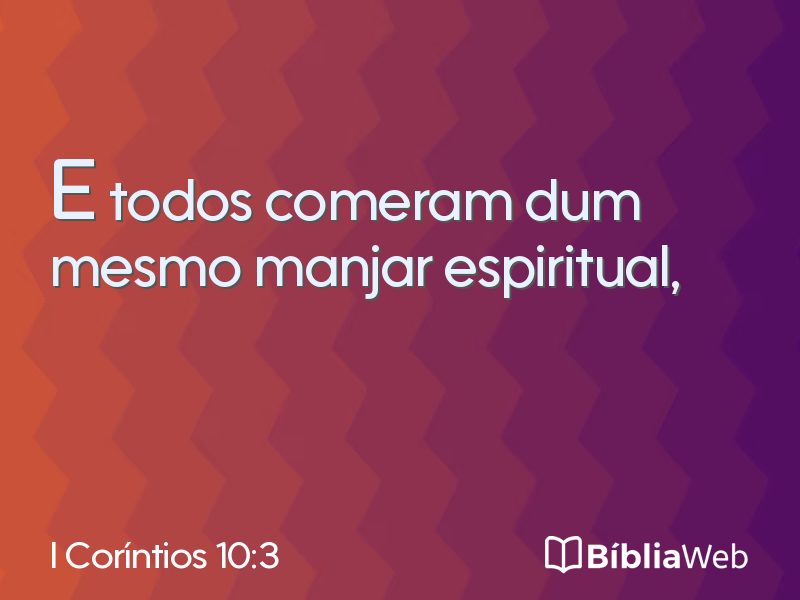 I Coríntios 10:3 em imagem para compartilhar
