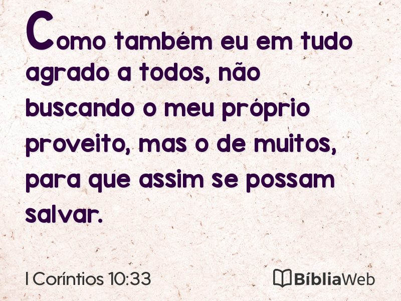 I Coríntios 10:33 em imagem para compartilhar
