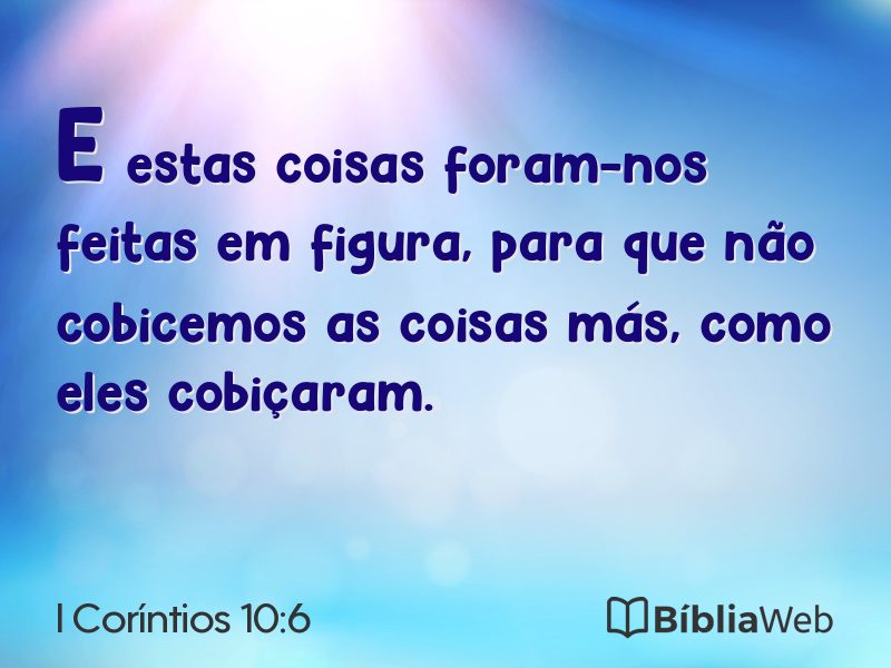I Coríntios 10:6 em imagem para compartilhar