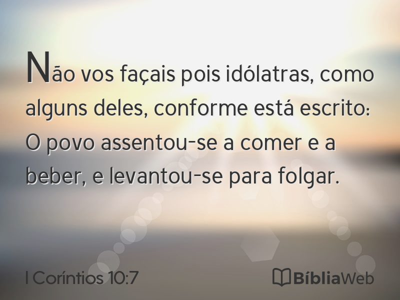 I Coríntios 10:7 em imagem para compartilhar