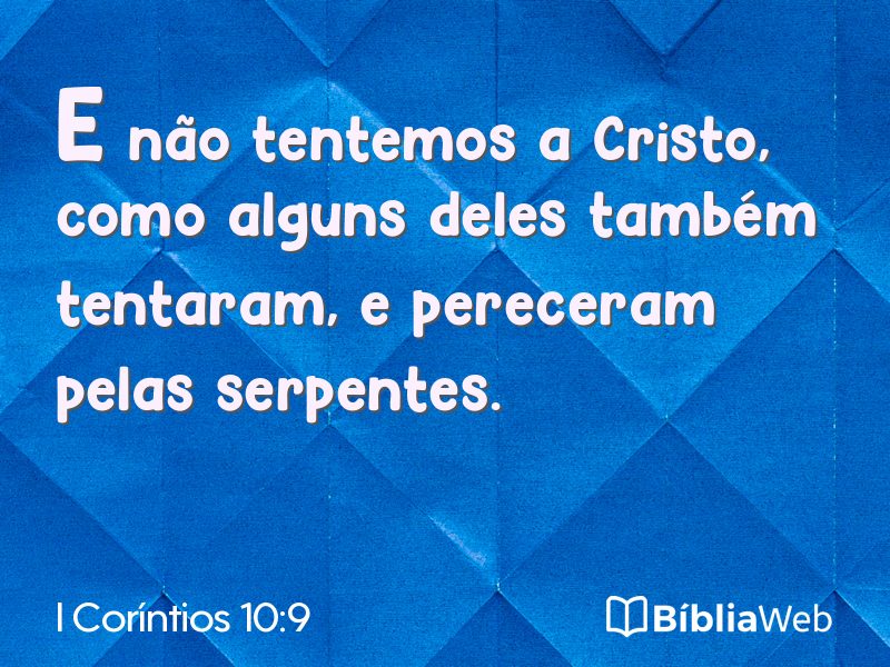 I Coríntios 10:9 em imagem para compartilhar