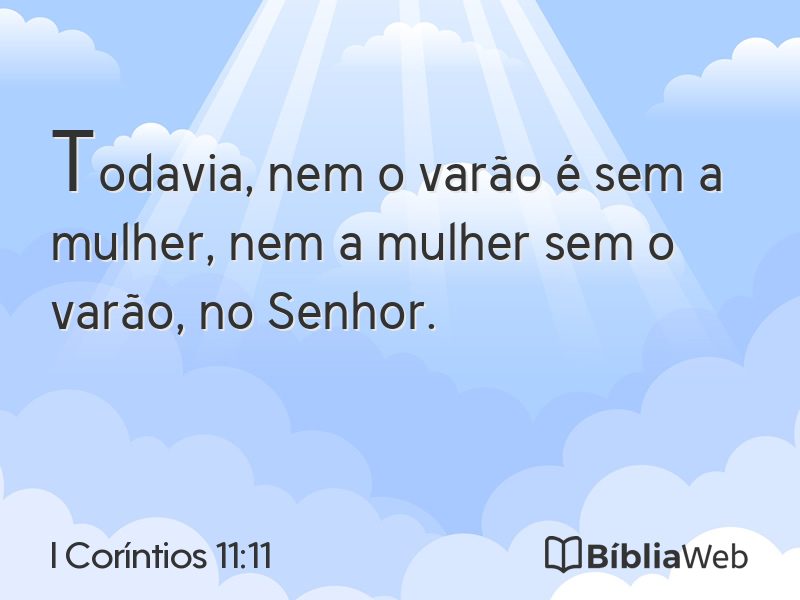 I Coríntios 11:11 em imagem para compartilhar