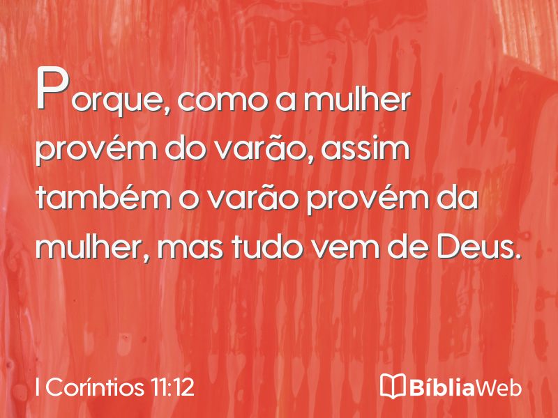 I Coríntios 11:12 em imagem para compartilhar