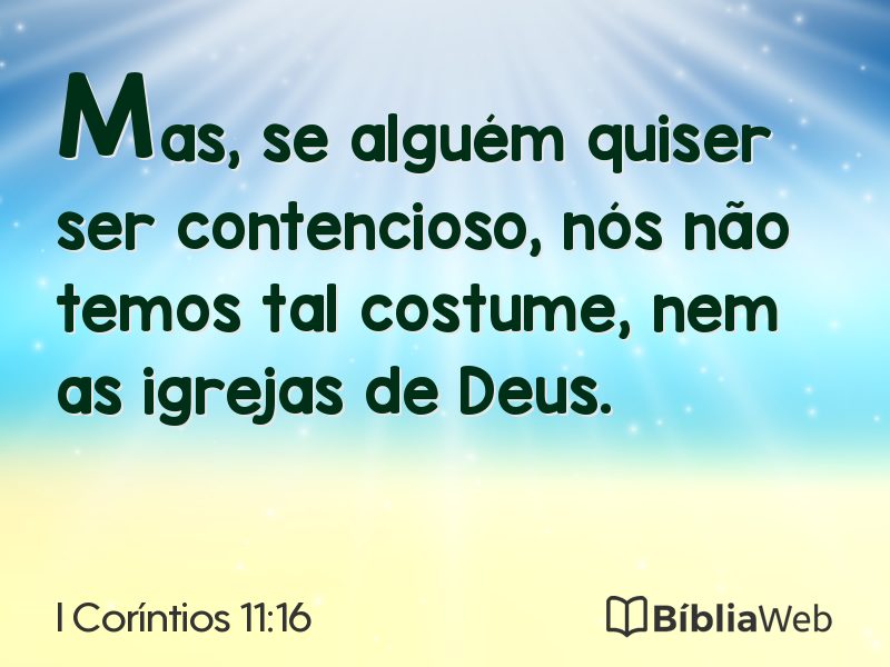 I Coríntios 11:16 em imagem para compartilhar