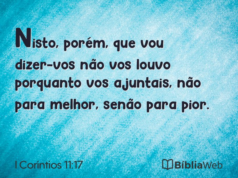 I Coríntios 11:17 em imagem para compartilhar