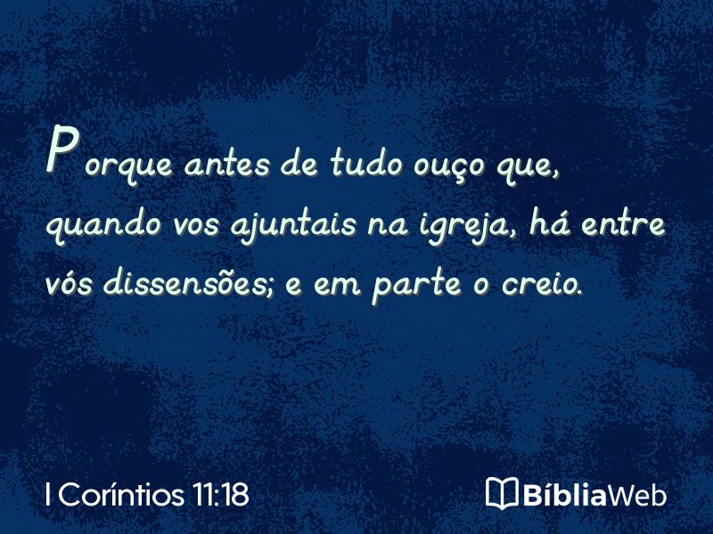I Coríntios 11:18 em imagem para compartilhar
