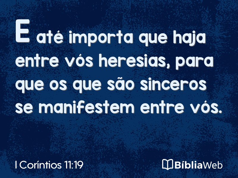 I Coríntios 11:19 em imagem para compartilhar