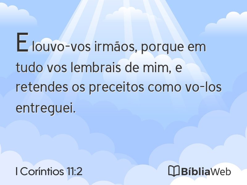 I Coríntios 11:2 em imagem para compartilhar
