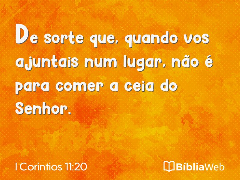 I Coríntios 11:20 em imagem para compartilhar