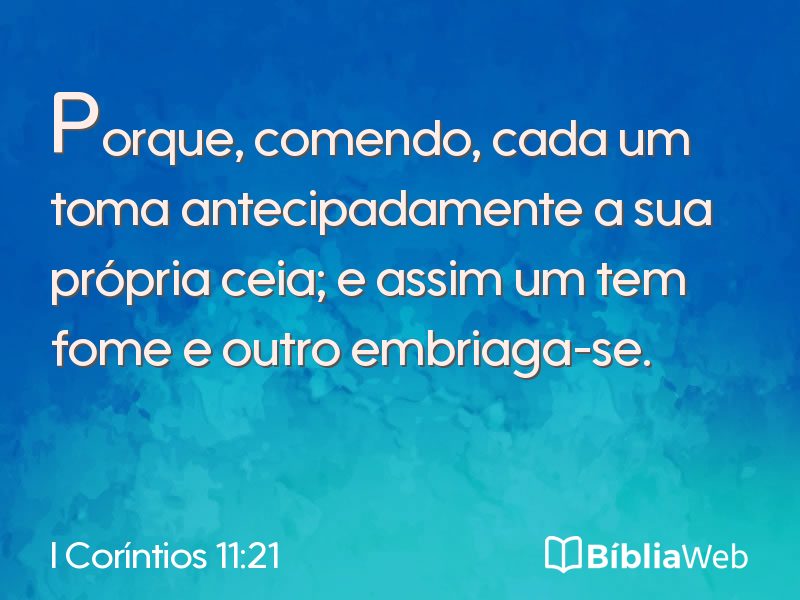 I Coríntios 11:21 em imagem para compartilhar