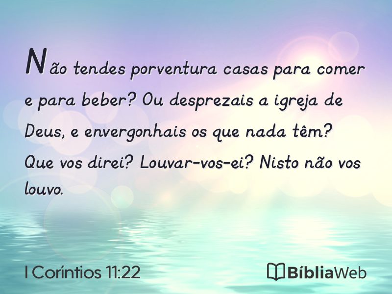 I Coríntios 11:22 em imagem para compartilhar