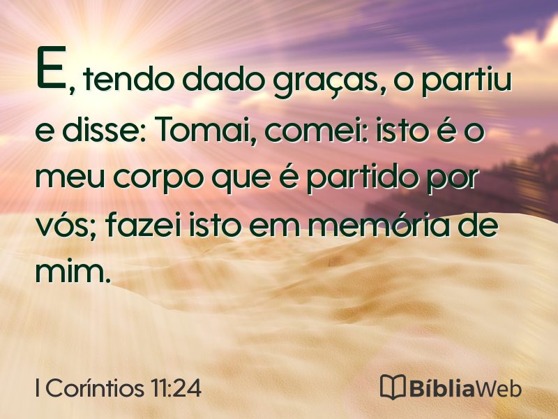 I Coríntios 11:24 em imagem para compartilhar