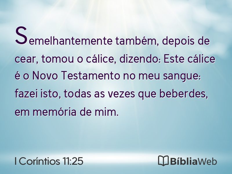 I Coríntios 11:25 em imagem para compartilhar