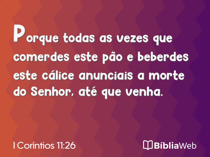 I Coríntios 11:26 em imagem para compartilhar