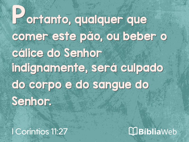 I Coríntios 11:27 em imagem para compartilhar