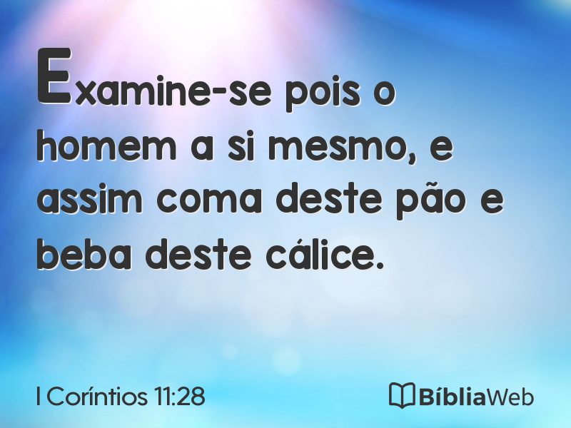 I Coríntios 11:28 em imagem para compartilhar