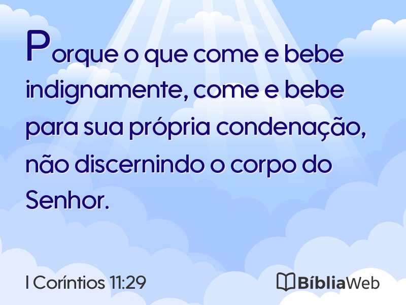 I Coríntios 11:29 em imagem para compartilhar