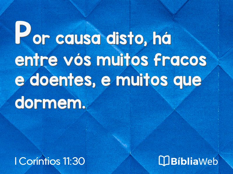 I Coríntios 11:30 em imagem para compartilhar