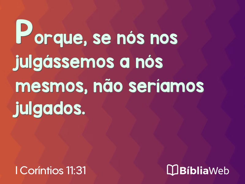 I Coríntios 11:31 em imagem para compartilhar