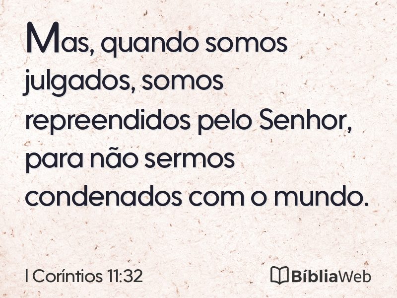 I Coríntios 11:32 em imagem para compartilhar