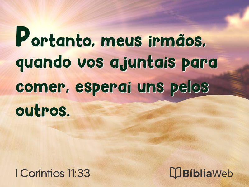 I Coríntios 11:33 em imagem para compartilhar
