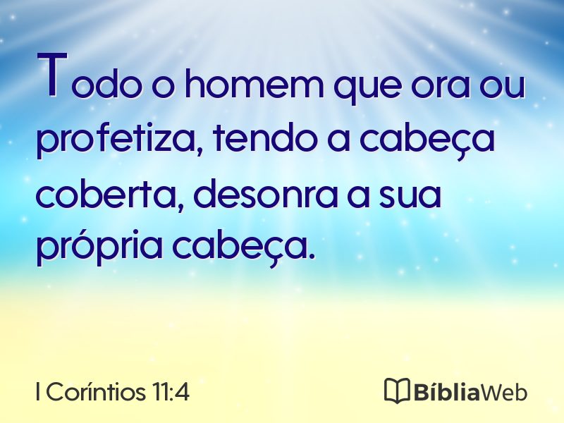 I Coríntios 11:4 em imagem para compartilhar