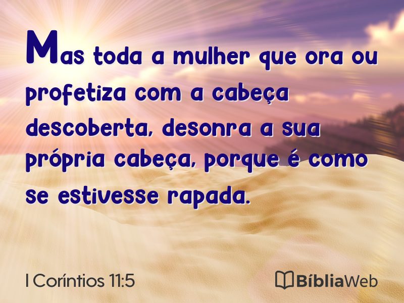 I Coríntios 11:5 em imagem para compartilhar
