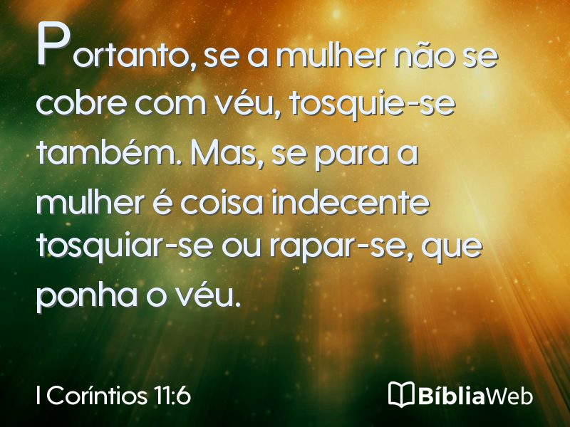 I Coríntios 11:6 em imagem para compartilhar