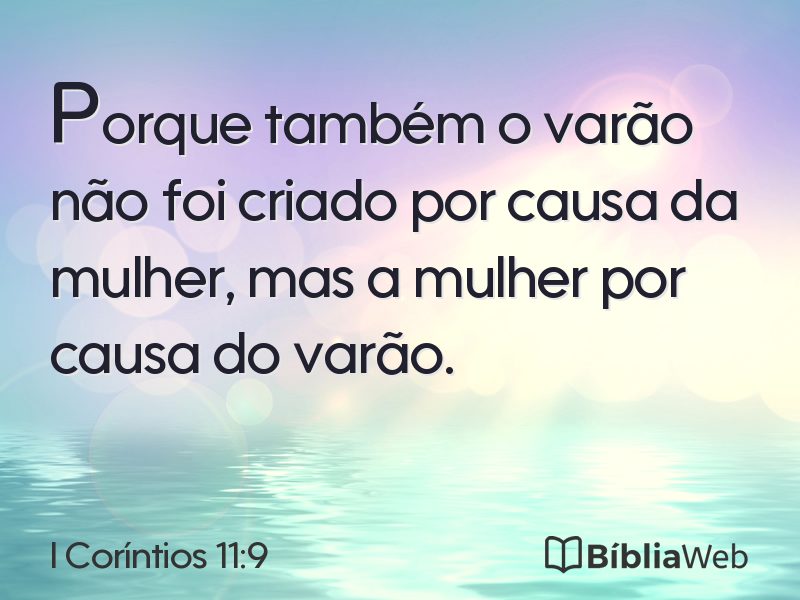 I Coríntios 11:9 em imagem para compartilhar