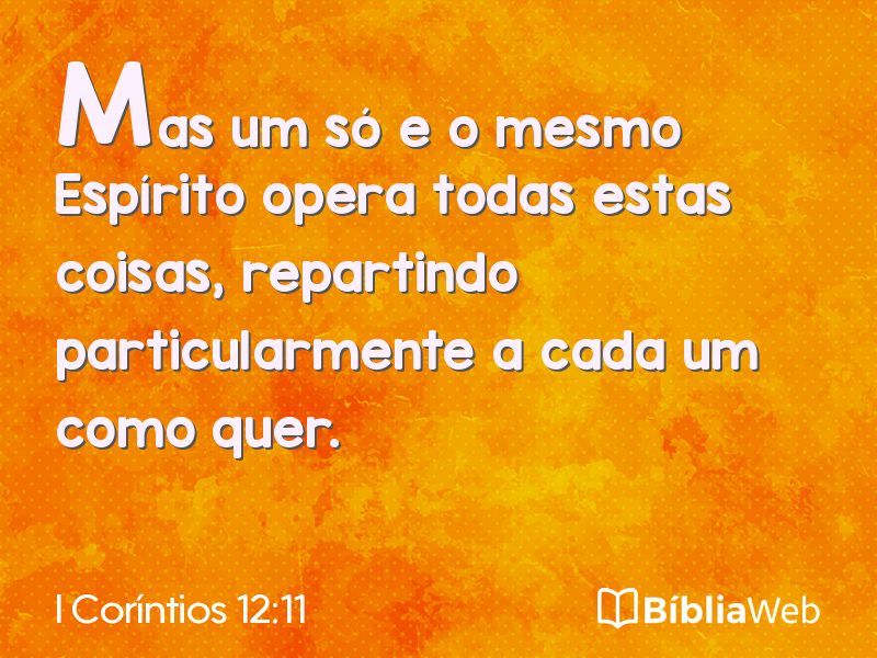 I Coríntios 12:11 em imagem para compartilhar