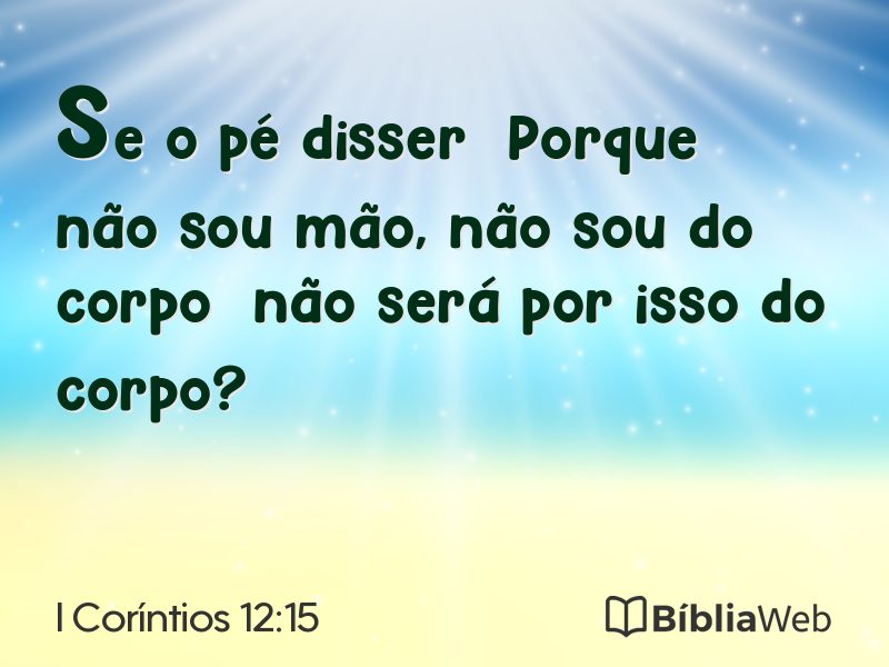 I Coríntios 12:15 em imagem para compartilhar