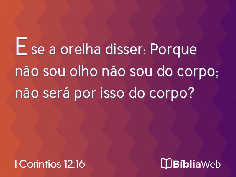 I Coríntios 12:16 em imagem para compartilhar