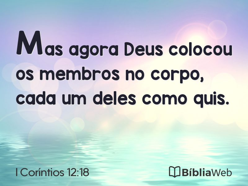 I Coríntios 12:18 em imagem para compartilhar