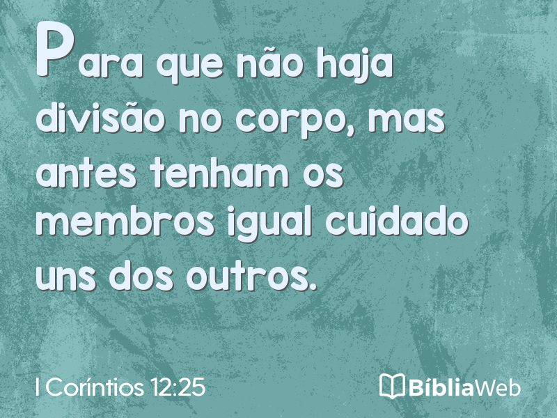 I Coríntios 12:25 em imagem para compartilhar