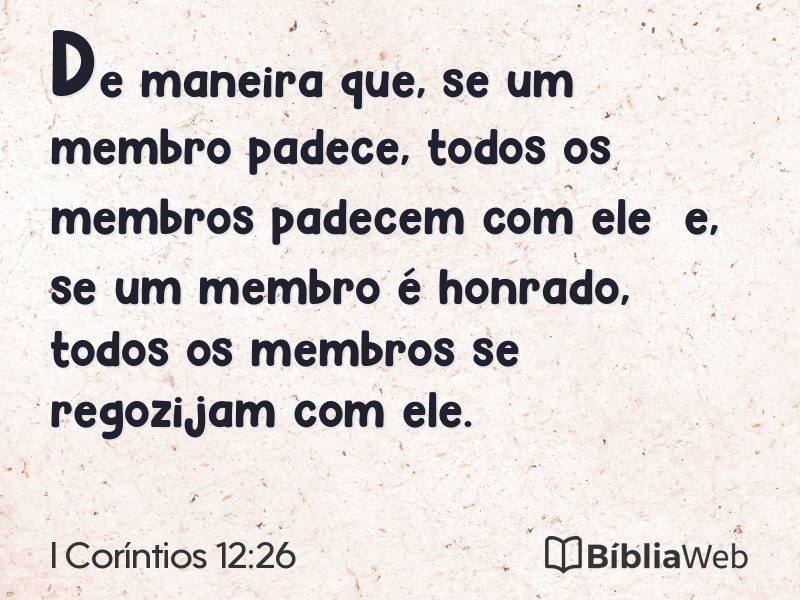 I Coríntios 12:26 em imagem para compartilhar