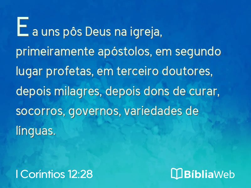 I Coríntios 12:28 em imagem para compartilhar