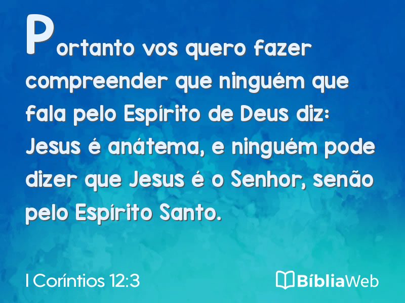 I Coríntios 12:3 em imagem para compartilhar