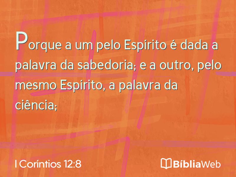 I Coríntios 12:8 em imagem para compartilhar