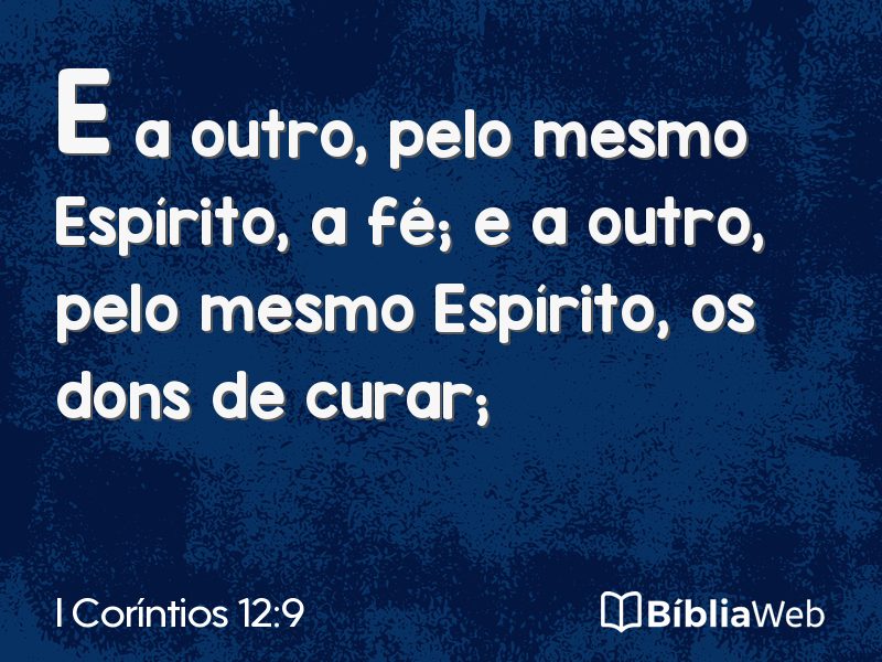 I Coríntios 12:9 em imagem para compartilhar