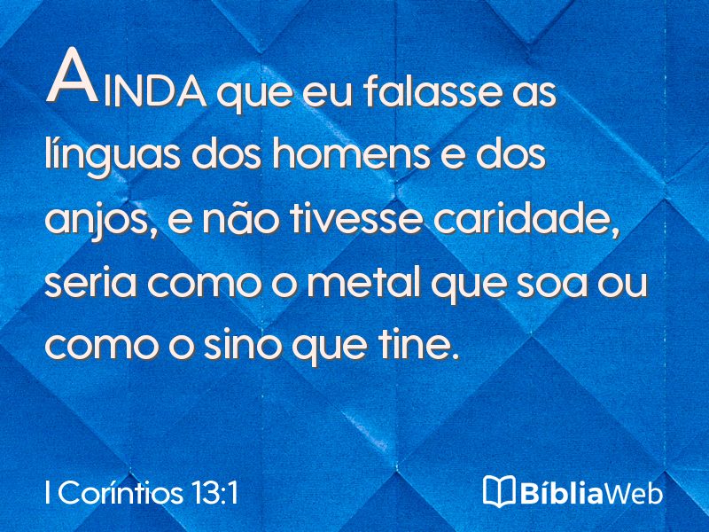 I Coríntios 13:1 em imagem para compartilhar