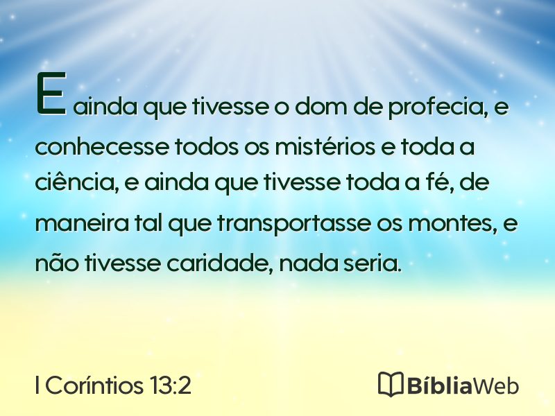 I Coríntios 13:2 em imagem para compartilhar
