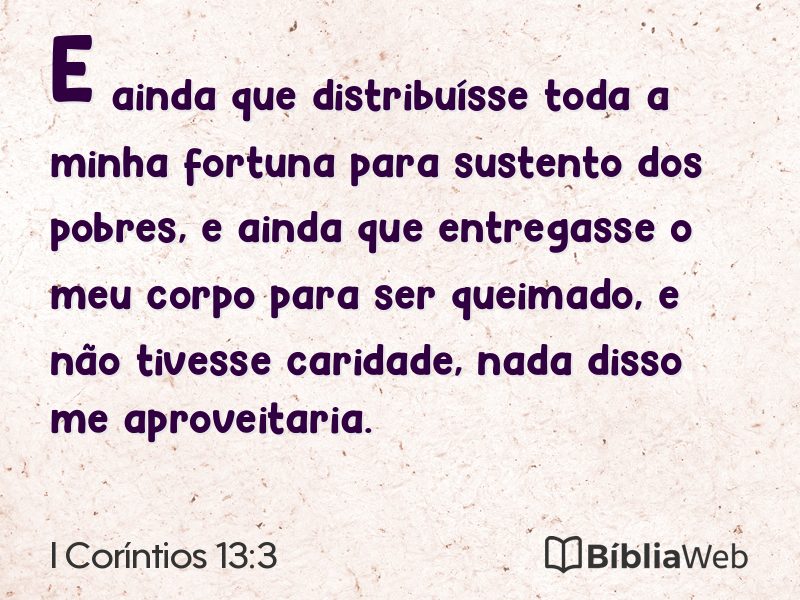 I Coríntios 13:3 em imagem para compartilhar