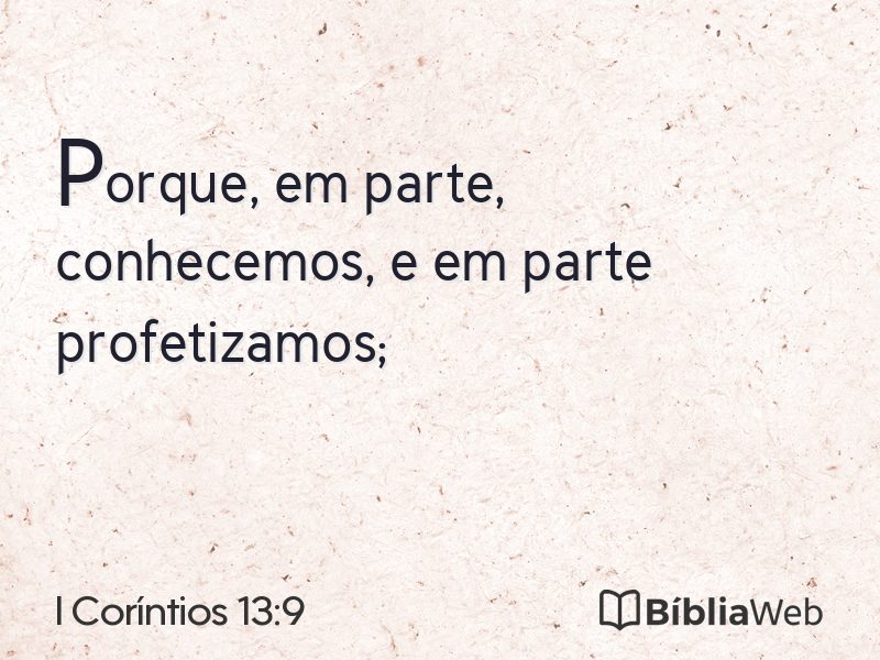 I Coríntios 13:9 em imagem para compartilhar
