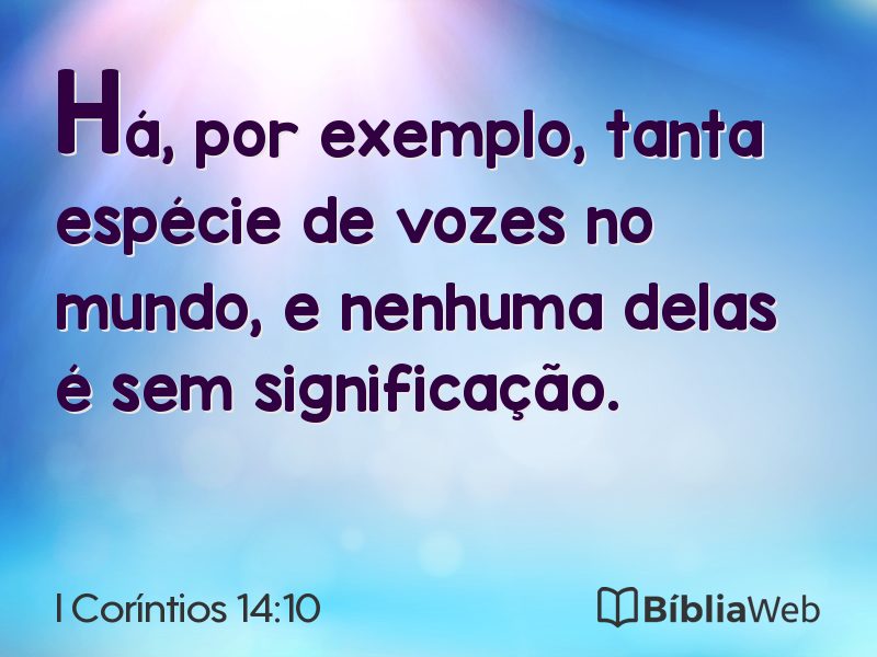 I Coríntios 14:10 em imagem para compartilhar