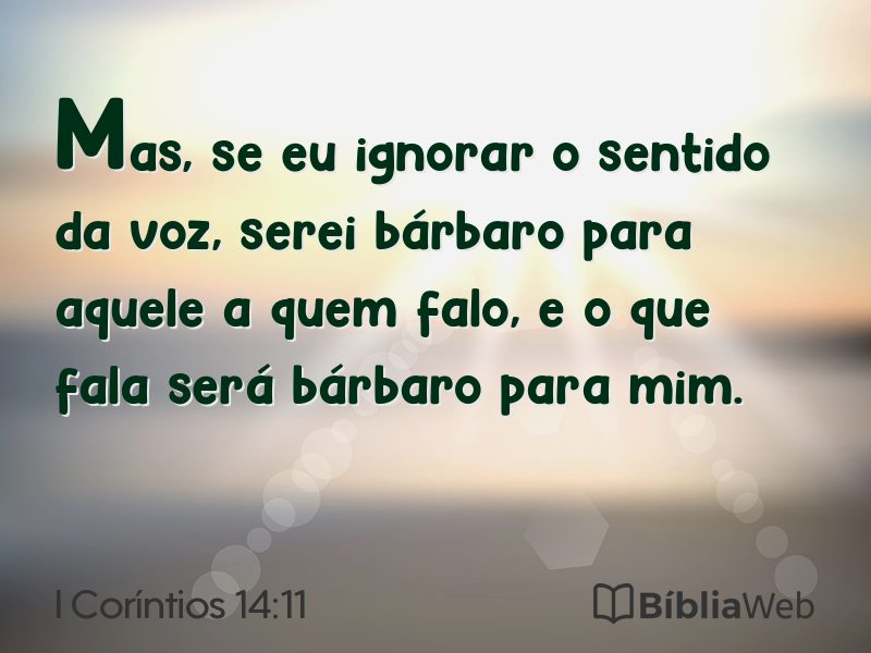 I Coríntios 14:11 em imagem para compartilhar